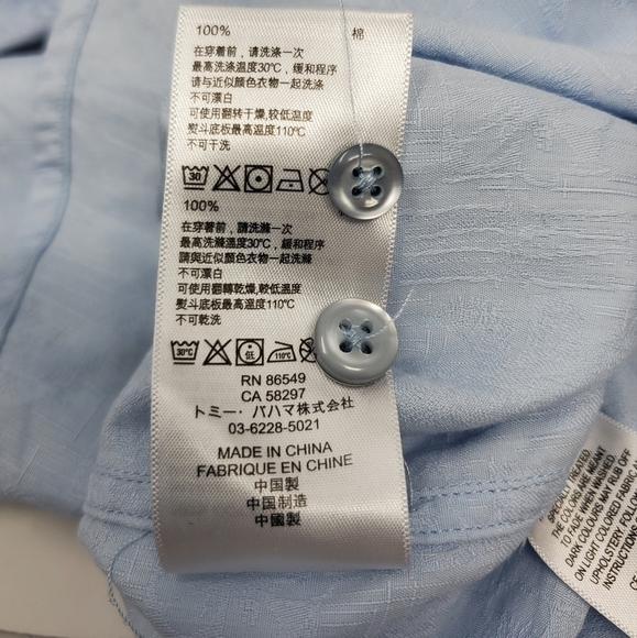 TOMMY BAHAMA 100% COTTON LONG SLEEVE BUTTON UP SKY BLUE TOP MEN SIZE SMALL - Picture 11 of 15